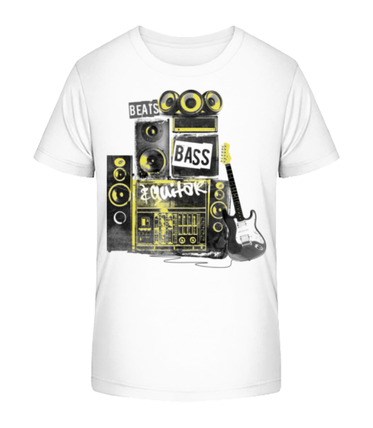Beat Bass And Guitar - Kinder Bio T-Shirt Stanley Stella - Weiß - Vorne