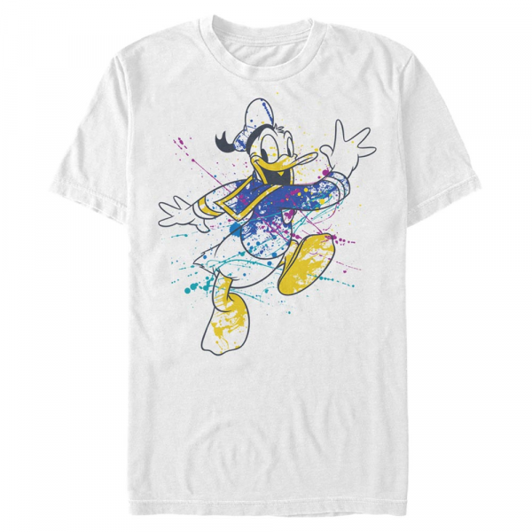 Disney - Micky Maus - Donald Duck Splatter Donald - Männer T-Shirt - Weiß - Vorne
