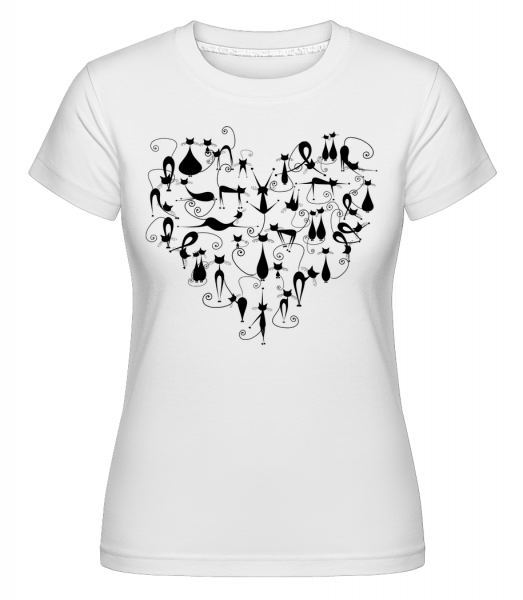 Cat Heart - Shirtinator Frauen T-Shirt - Weiß - Vorn
