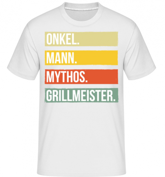 Onkel Mann Mythos Grillmeister - Shirtinator Männer T-Shirt - Weiß - Vorne