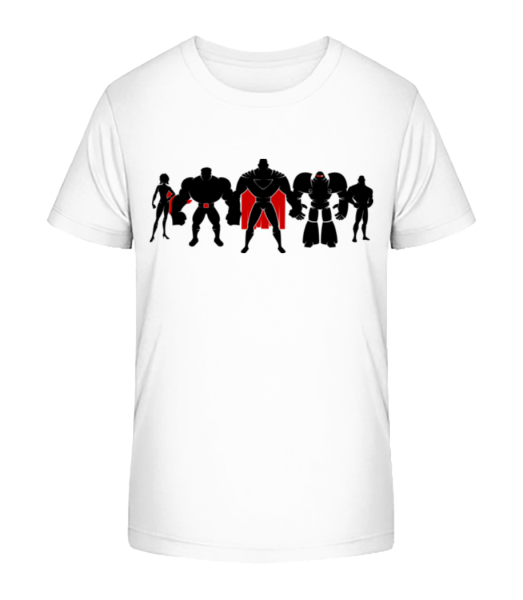 Superman League - Kinder Bio T-Shirt Stanley Stella - Weiß - Vorne