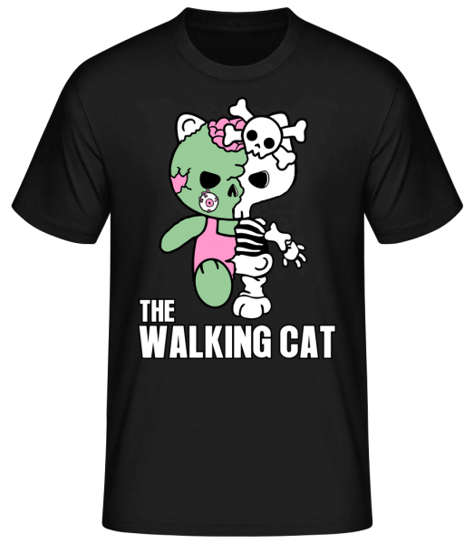 The Walking Cat - Männer Basic T-Shirt - Schwarz - Vorn