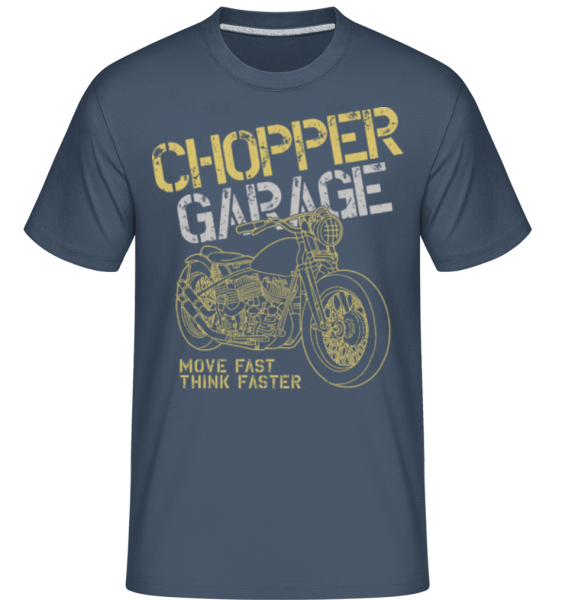 Chopper Garage - Shirtinator Männer T-Shirt - Denim - Vorne