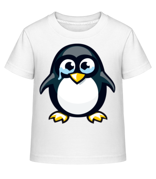 Sad Penguin - Kinder Shirtinator T-Shirt - Weiß - Vorne