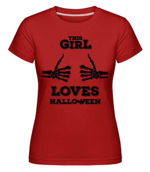 This Girl Loves Halloween - Shirtinator Frauen T-Shirt - Rot - Vorn