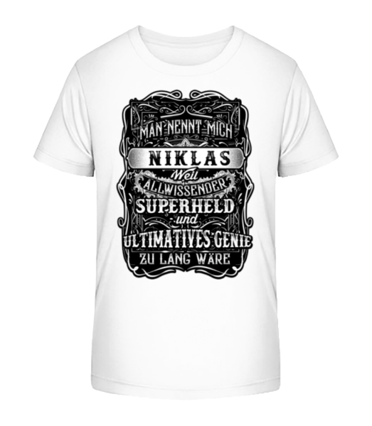 Man Nennt Mich Niklas - Kinder Bio T-Shirt Stanley Stella - Weiß - Vorne