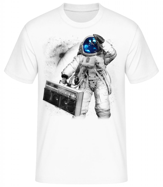 Ghettoblaster Astronaut - Männer Basic T-Shirt - Weiß - Vorn