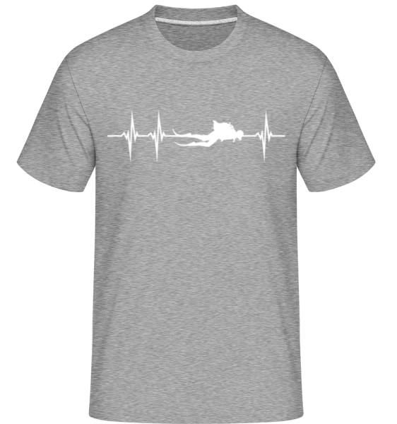 Taucher Amplitude - Shirtinator Männer T-Shirt - Grau meliert - Vorne