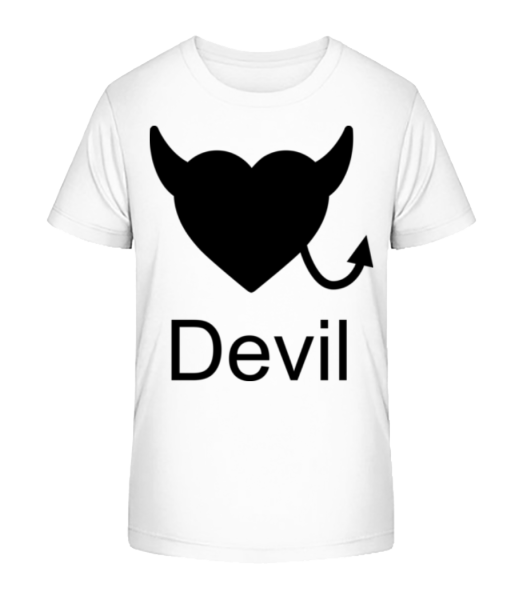 Devil Heart - Kinder Bio T-Shirt Stanley Stella - Weiß - Vorne