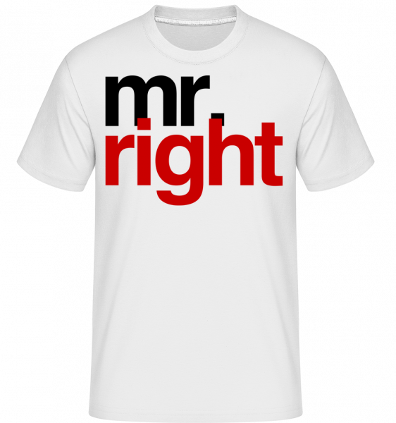 Mr. Right Logo - Shirtinator Männer T-Shirt - Weiß - Vorn