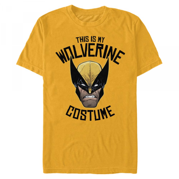 Marvel - X-Men - Wolverine is Costume - Halloween - Männer T-Shirt - Gelb - Vorne