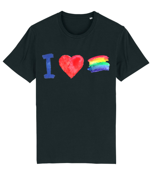 I Love Rainbows - Männer Bio T-Shirt Stanley Stella - Schwarz - Vorne