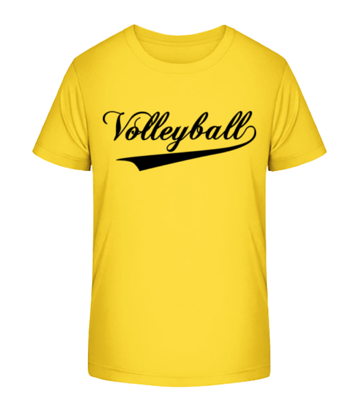 Volleyball Schriftzug - Kinder Bio T-Shirt Stanley Stella - Gelb - Vorne