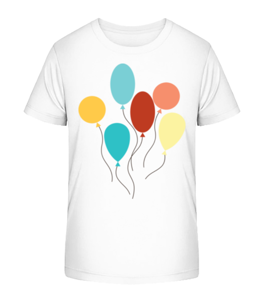 Viele Luftballons - Kinder Bio T-Shirt Stanley Stella - Weiß - Vorne