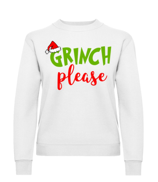 Grinch Please - Frauen Pullover - Weiß - Vorne