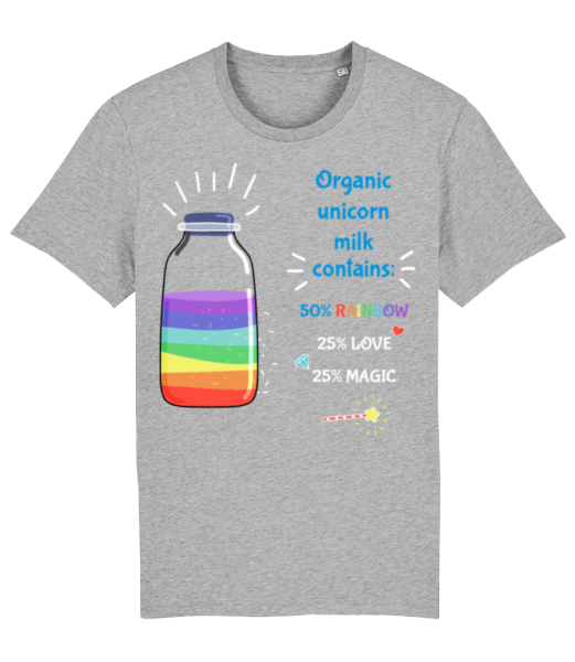 Organic Unicorn Milk - Männer Bio T-Shirt Stanley Stella - Grau meliert - Vorne