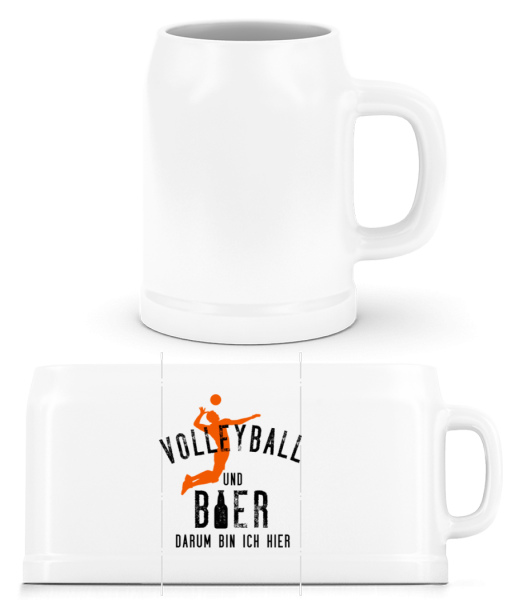 Volleyball Und Bier - Bierkrug - Weiß - Vorne