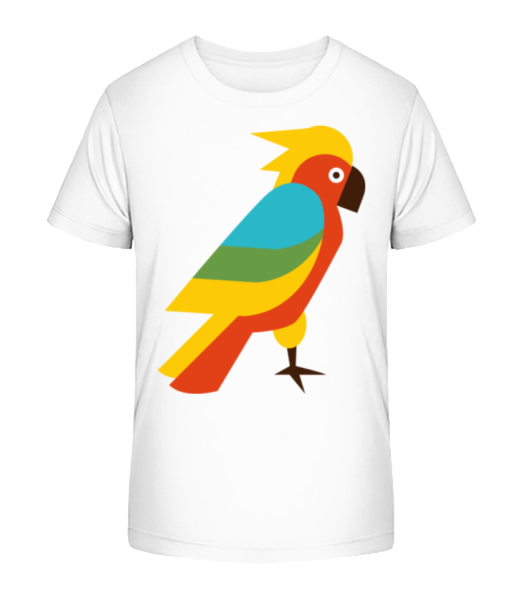 Papagei Comic - Kinder Bio T-Shirt Stanley Stella - Weiß - Vorne