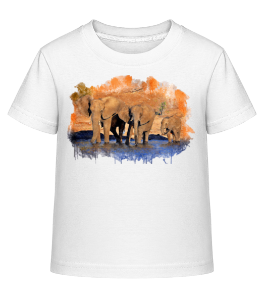 Elefanten Im Wasser - Kinder Shirtinator T-Shirt - Weiß - Vorne
