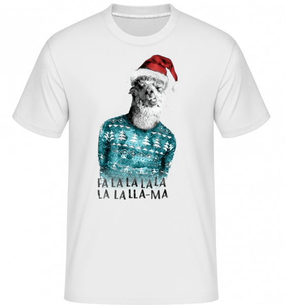 Weihnachts Lama - Shirtinator Männer T-Shirt - Weiß - Vorn