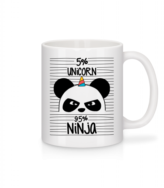 5% Unicorn 95% Ninja - Tasse - Weiß - Vorn