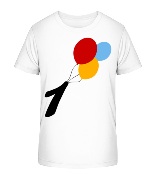 Geburtstag 1 Luftballons - Kinder Bio T-Shirt Stanley Stella - Weiß - Vorne