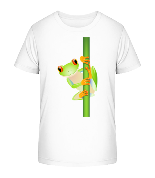 Frosch An Schilf - Kinder Bio T-Shirt Stanley Stella - Weiß - Vorne