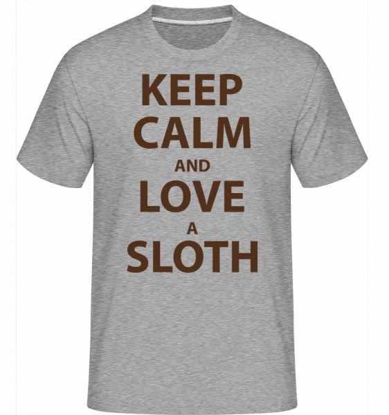 Keep Calm And Love A Sloth - Shirtinator Männer T-Shirt - Grau meliert - Vorn