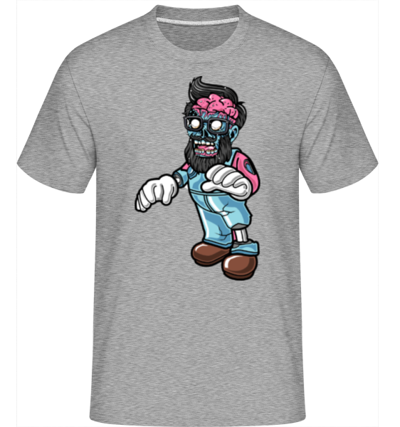 Zombie Beard - Shirtinator Männer T-Shirt - Grau meliert - Vorne