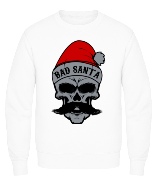 Bad Santa Skull - Männer Pullover - Weiß - Vorne