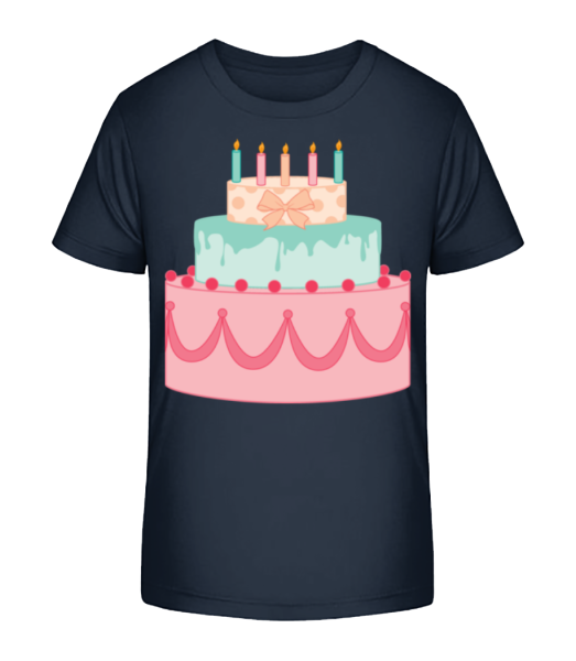 Geburtstagskuchen - Kinder Bio T-Shirt Stanley Stella - Marine - Vorne
