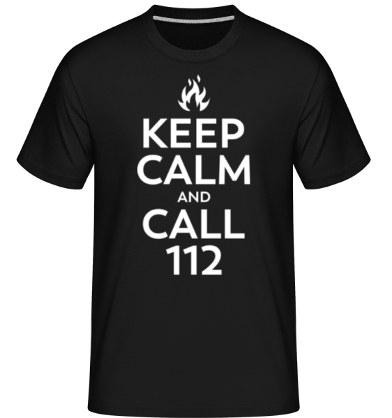 Keep Calm And Call 112 - Shirtinator Männer T-Shirt - Schwarz - Vorne