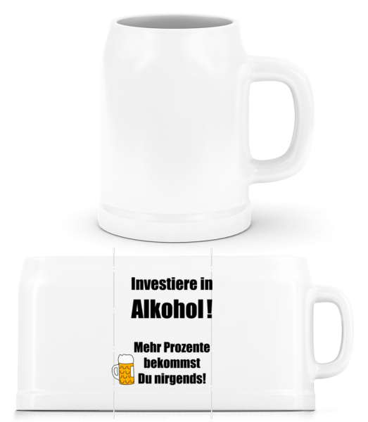 Investiere In Alkohol! - Bierkrug - Weiß - Vorne