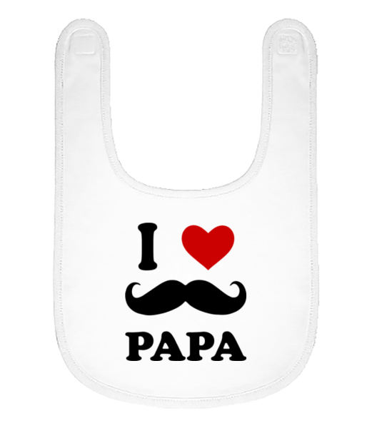 I Love Papa - Baby Bio Lätzchen - Weiß - Vorne