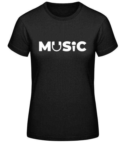 Music - Frauen Basic T-Shirt - Schwarz - Vorne