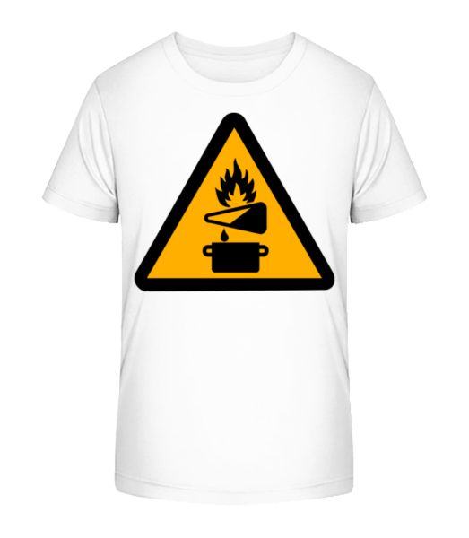 Achtung Brandgefahr - Kinder Bio T-Shirt Stanley Stella - Weiß - Vorne