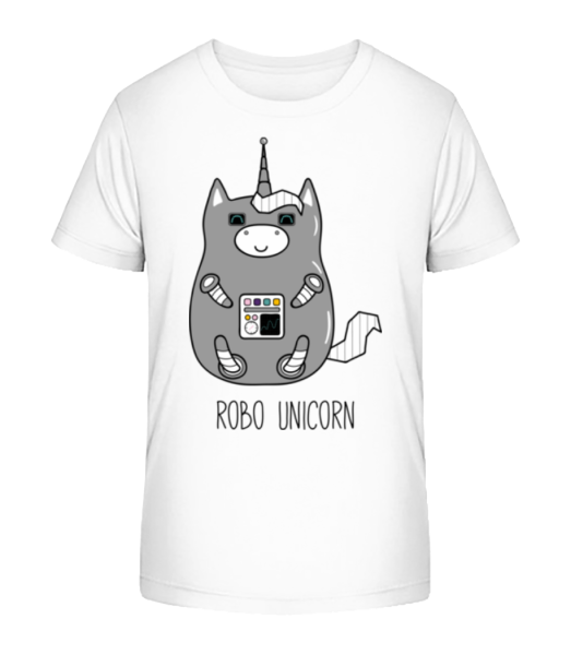 Robo Unicorn - Kinder Bio T-Shirt Stanley Stella - Weiß - Vorne