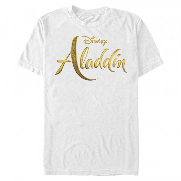 Disney - Aladdin - Text Aladdin Live Action Logo - Männer T-Shirt - Weiß - Vorne