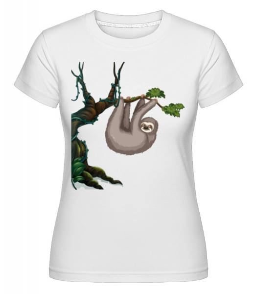 Faultier Hängt Am Baum - Shirtinator Frauen T-Shirt - Weiß - Vorne