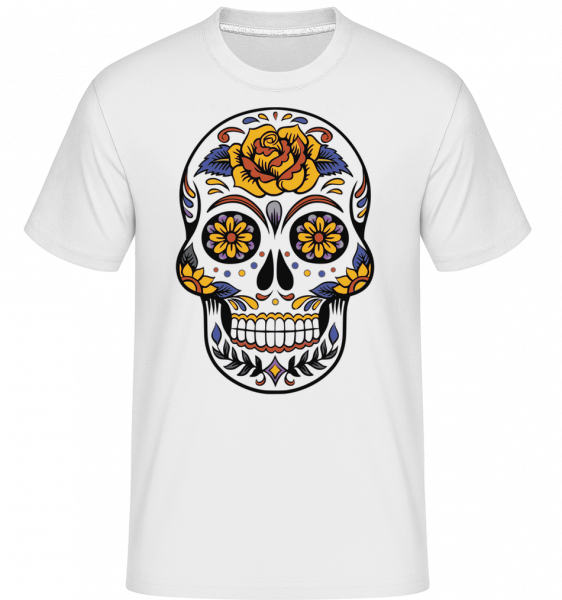 Dia De Los Muertos Totenkopf - Shirtinator Männer T-Shirt - Weiß - Vorn