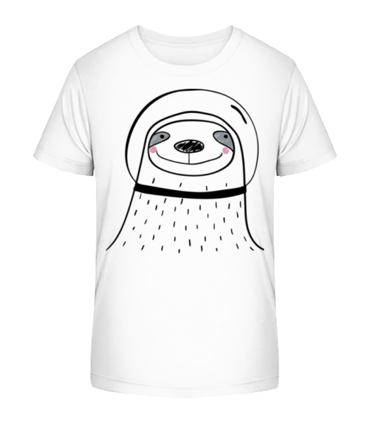 Space Faultier - Kinder Bio T-Shirt Stanley Stella - Weiß - Vorne