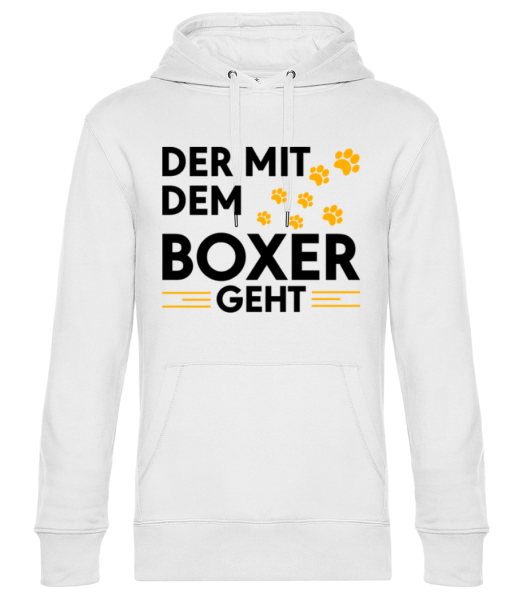 Herrchen Vom Boxer - Unisex Premium Hoodie - Weiß - Vorne