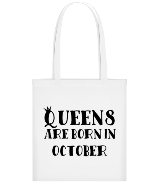 Queens Are Born In October - Stofftasche - Weiß - Vorne