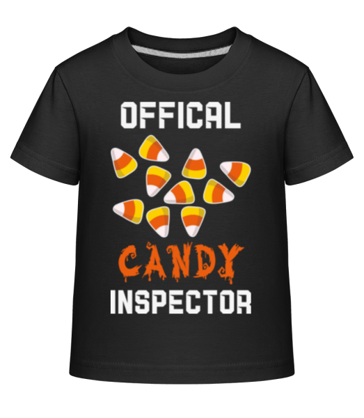 Official Candy Inspector - Kinder Shirtinator T-Shirt - Schwarz - Vorne