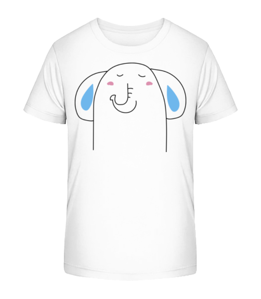 Putziger Elefant - Kinder Bio T-Shirt Stanley Stella - Weiß - Vorne