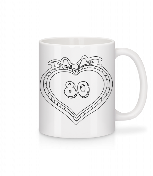 80er Geburtstag - Tasse - Weiß - Vorn