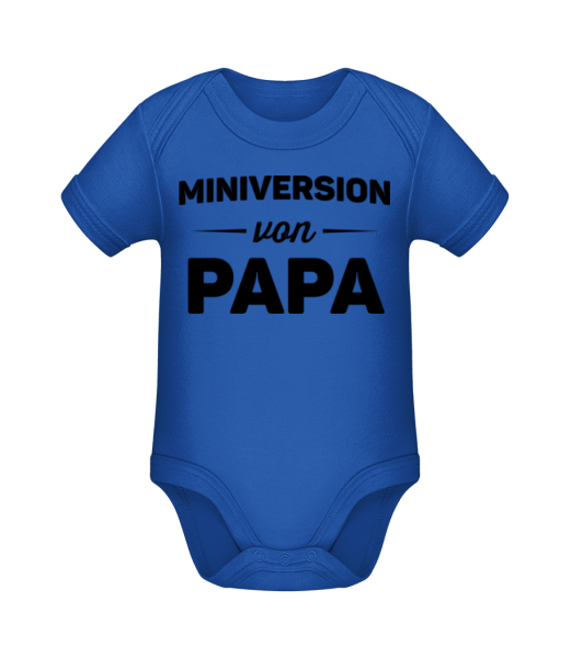 Miniversion Von Papa - Baby Bio Strampler - Royalblau - Vorne