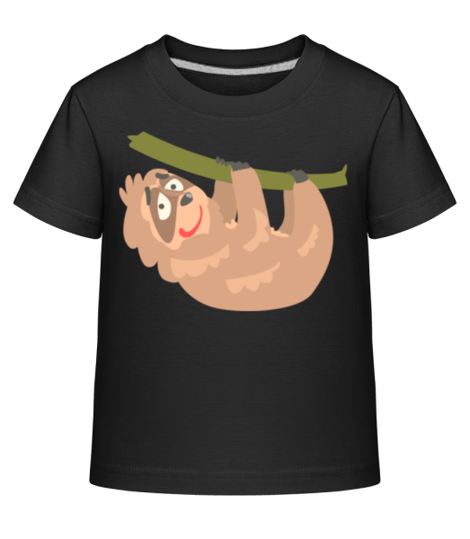 Entspanntes Faultier - Kinder Shirtinator T-Shirt - Schwarz - Vorne