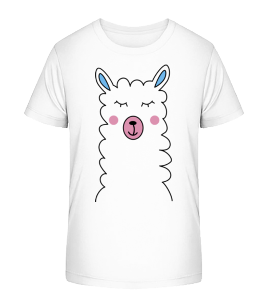 Putziges Lama - Kinder Bio T-Shirt Stanley Stella - Weiß - Vorne