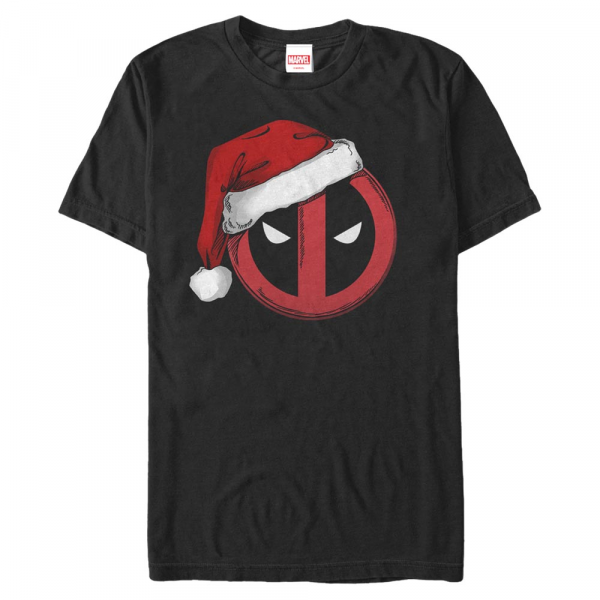 Marvel - Deadpool - Deadpool Santa Hat - Weihnachten - Männer T-Shirt - Schwarz - Vorne